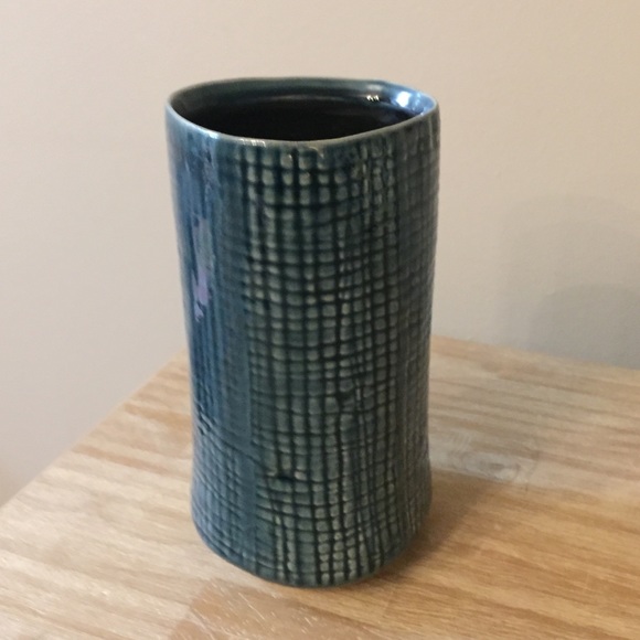 Threshold Other - Threshold. Deep Teal Asymmetrical Vase.